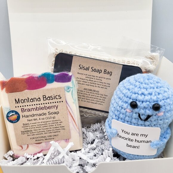 "I Care" Box - Brambleberry Soap, Soap Bag, Crochet Friend - Picture 2 of 8